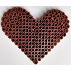 Brown Heart Design Bead Craft