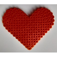 Orange Heart Design Bead Craft