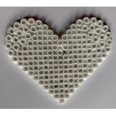 White Heart Design Bead Craft